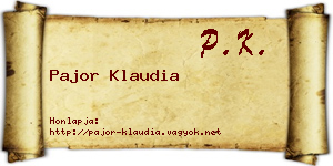 Pajor Klaudia névjegykártya